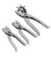 3Pcs Leather Belt Hole Punch+Eyelet Plier+Snap Button Grommet Setter Tool Kit