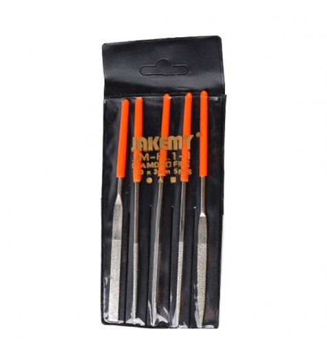JAKEMY JM-FL1-1 5pcs Diamond Shaping Rasp Small Woodworking Rasp Half Round Triangular Flat Quartet