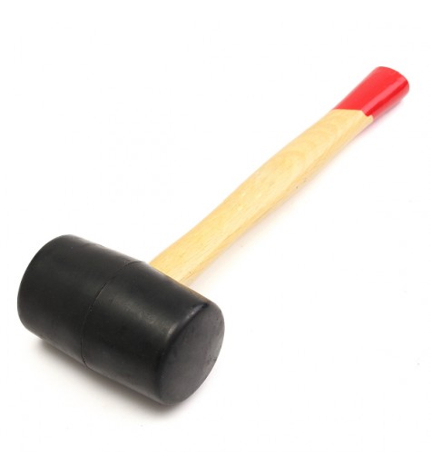 500G Wooden Shaft Handle Rubber Mallet Hammer Bicycle Home Repair Tool