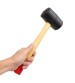 500G Wooden Shaft Handle Rubber Mallet Hammer Bicycle Home Repair Tool