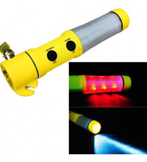 Car Multifunction Safety Hammer Lifesaving?Seat Belt Cutter LED Flashing Light
