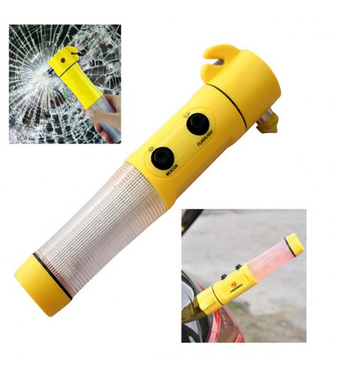 4-in-1 Torch Flashlight Hammer Blade Outdoor Emergency Tool for Car