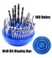 100 Holes Drill Bit Storage Case Multifunctional Plastic Round Shape Drill Bit Display Box Blue