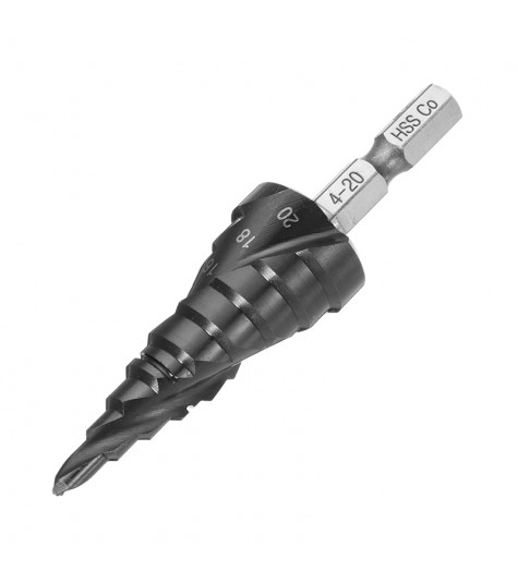 Drillpro HRC89 AlTiN Coating Step Drill Bit 4-20mm HSS M35 Cobalt Step Cone Drill Bit Hole Cutter