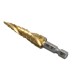 KING DO WAY 3pcs 1/4 Inch Shank 4-12/4-20/4-32mm HSS Spiral Grooved Step Drill Bit