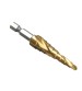 KING DO WAY 3pcs 1/4 Inch Shank 4-12/4-20/4-32mm HSS Spiral Grooved Step Drill Bit
