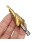 KING DO WAY 3pcs 1/4 Inch Shank 4-12/4-20/4-32mm HSS Spiral Grooved Step Drill Bit