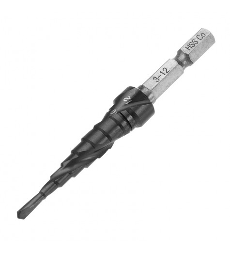 Drillpro HRC89 AlTiN Coating Step Drill Bit 3-12mm HSS M35 Cobalt Step Cone Drill Bit Hole Cutter