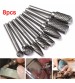 8pcs 6mm Shank Tungsten Steel Rotary Burr Set Rotary Cutter Files CNC Engraving Tool