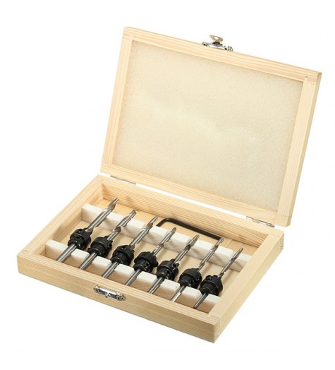 22pcs Countersink Drill Bits Set Tapered Stop Collar Wood Pilot Hole Screw Kit