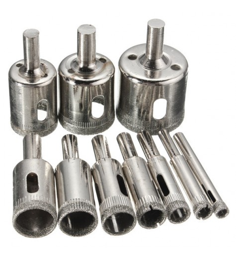 Baban 10pcs 6-32mm Diamond Hole Saw Drill Bit for Glass Ceramic Marble