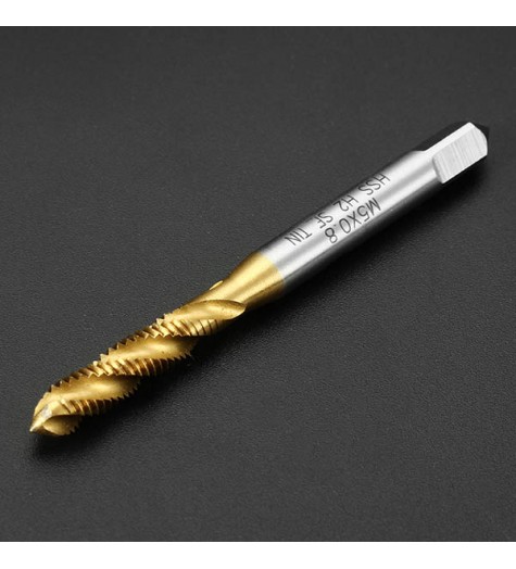 5pcs M5x0.8 HSS Titanium Coated Screw Tap Metric Spiral Fluted Machine Screw Tap