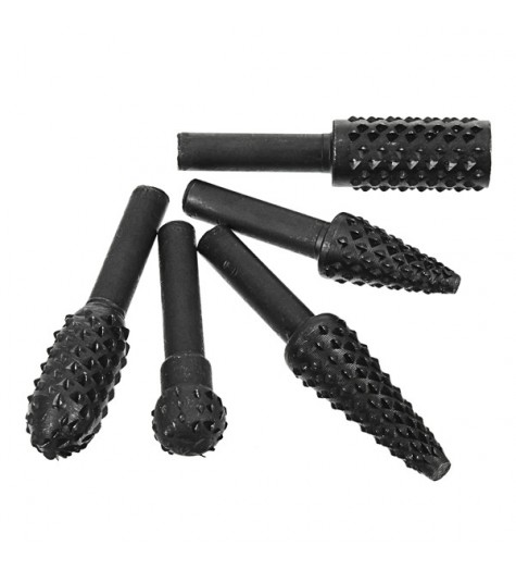5pcs 6.3mm Round Shank Rotary File Cutter Woodworking Grinding Drill Bits