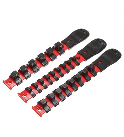 3Pcs 1/4 3/8 1/2 Inch ABS Mountable Socket Storage