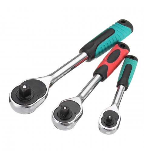 3Pcs 1/2inch 3/8inch 1/4inch Drive Heavy Duty Telescopic Shaft Ratchet Handle Socket Wrench Spanner