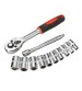 12pcs 1/4inch Ratchet Wrench Socket Set Hardware Vanadium Repairing Tool Kit