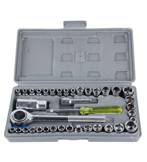 AIWA 40 PCS Automobile Motorcycle Tool Box Set Socket Wrench Sleeve Suit Hardware Auto Car Repair Tools Socket Wrenches for Precise Repair or Maintenance