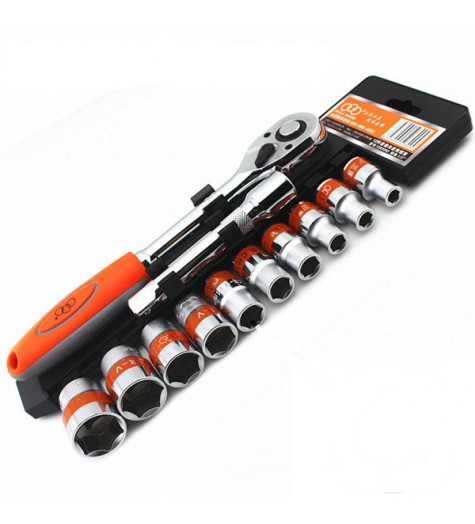 12pcs 1/2inch 8-24mm CR-V Metric Ratchet Wrench Socket Repair Tool Kit