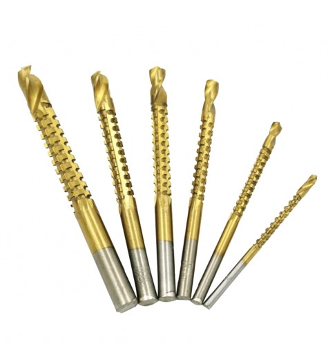 6 PCS/Set High Speed Steel Straight Shank Twist Drill Bit for Drilling Metal, Wood and Plastics