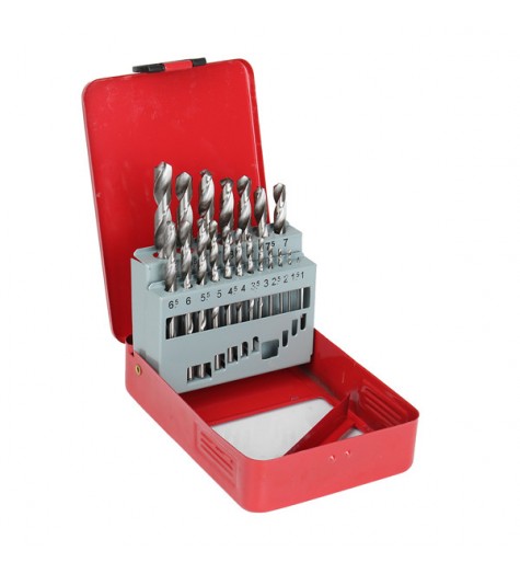19pcs HSS 1-10mm Twist Drill Bits Set High Speed Steel Straight Shank Twist Drill Bit