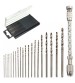 21pc Mini 0.3-1.6mm HSS Twist Micro Drill Bits with Aluminum Hand Drill
