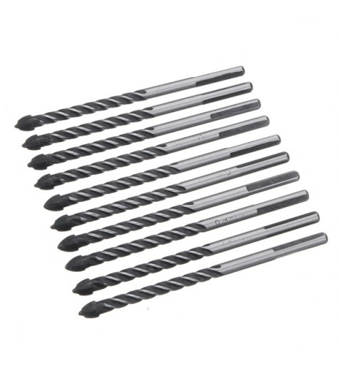10pcs 1/4 Inch Tungsten Carbide Drill Bit Set Ceramic Wall Tile Glass Cross Spear Point Drill Bit
