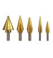 6pcs HSS Titanium Coated Step Drill With Center Punch Drill Set Hole Cutter Drilling Tool