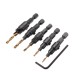 5pcs HSS 5/6/8/10/12 Countersink Chamfer Drill Bit Set Pilot Hole Woodworking Tool