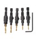 5pcs HSS 5/6/8/10/12 Countersink Chamfer Drill Bit Set Pilot Hole Woodworking Tool