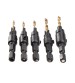 5pcs HSS 5/6/8/10/12 Countersink Chamfer Drill Bit Set Pilot Hole Woodworking Tool