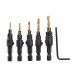 5pcs HSS 5/6/8/10/12 Countersink Chamfer Drill Bit Set Pilot Hole Woodworking Tool