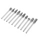 10pcs 3mm Shank Tungsten Steel Carbide Burr Set Single Line 6mm Head Rotary Drill Bit