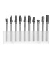 10pcs 3mm Shank Tungsten Steel Carbide Burr Set Single Line 6mm Head Rotary Drill Bit