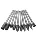 10pcs 3mm Shank Double Lines Tungsten Steel Carbide Burr Set 6mm Head Rotary Drill Bit