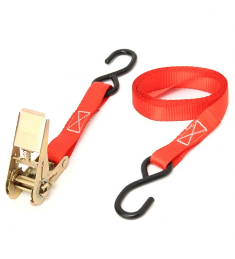 2Pcs 1 inch 10Ft Ratchet Tie Down With S Hook Cargo Hauling Truck Strap Tensioner